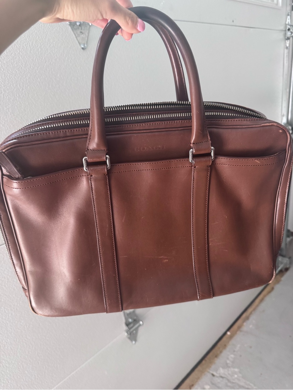 Coach Brown Leather Top-Handle Briefcase